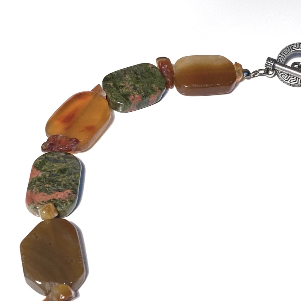 Carved Asian Medallion Necklace w/ Gemstone Beads - Picture 11 of 16